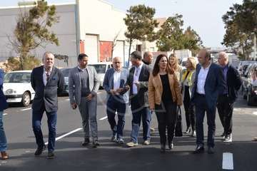 El Cabildo comprueba las obras en el polígono de Cruz de La Gallina y Salinetas (Foto TA)